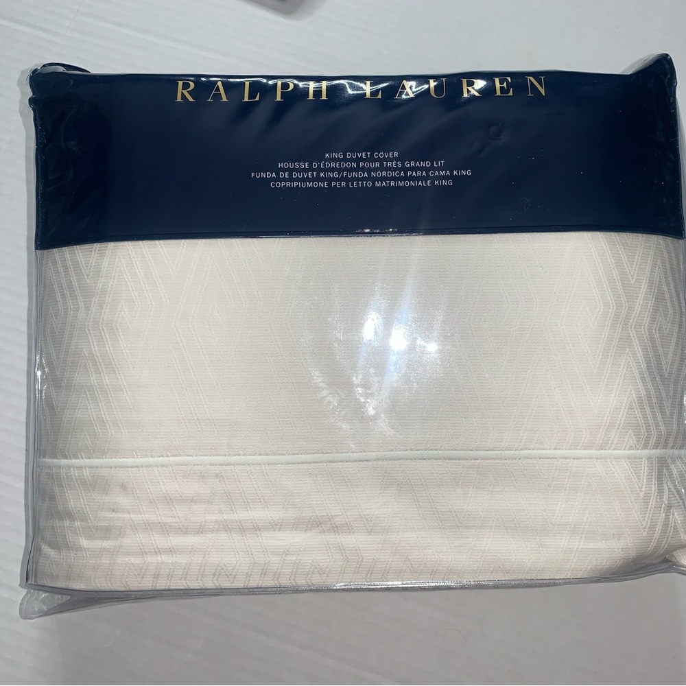 NEW Ralph Lauren Park Row HAYDEN Duvet Cover. King. Cream. 100% Cotton - Picture 3 of 11